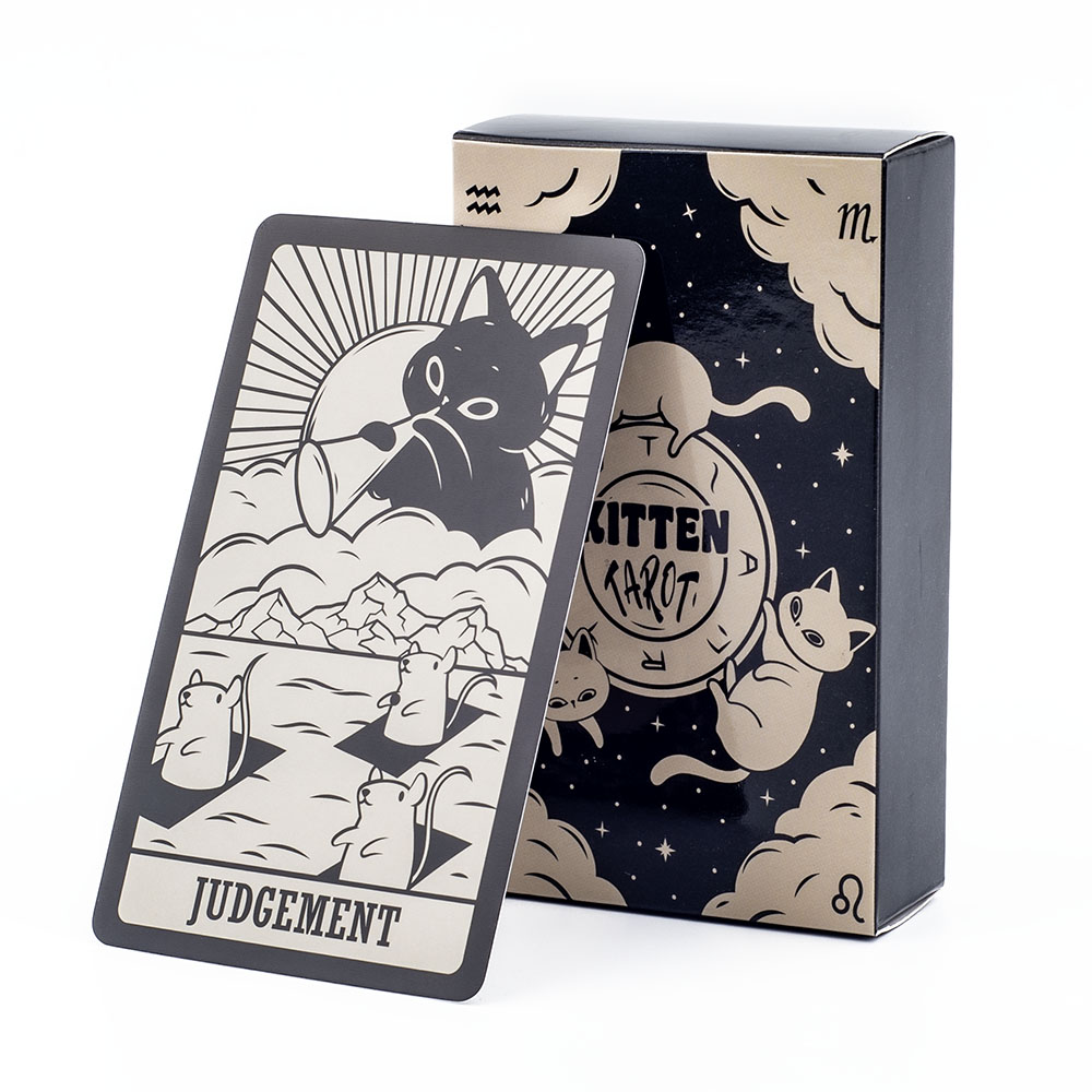 Board Game Oracle - Kitten Tarot Deck 78Pcs Cute Black