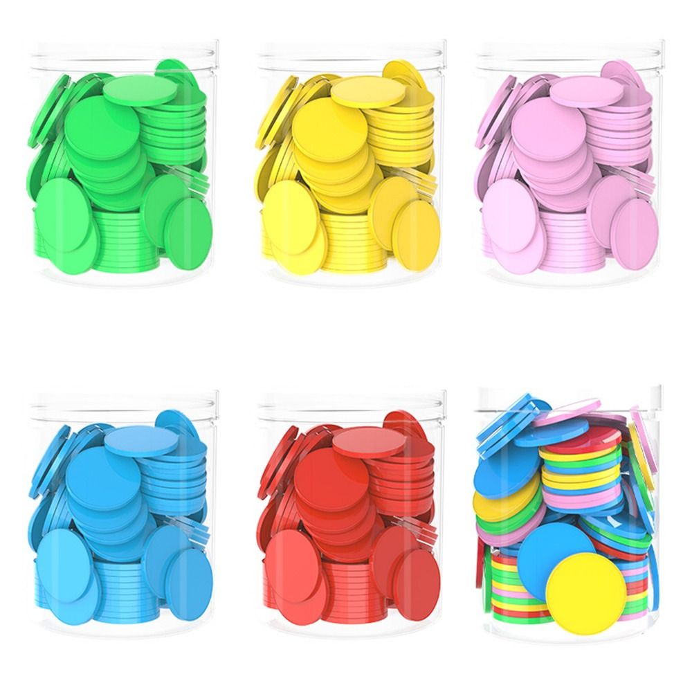 Board Game Operation - 100pcs Plastic Counting Chips Colored Round