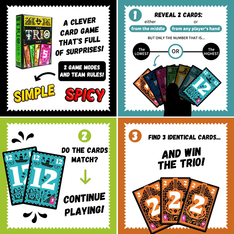 TRIO Strategic Card Board Game - огляд і ціна Board Game For 3 Players