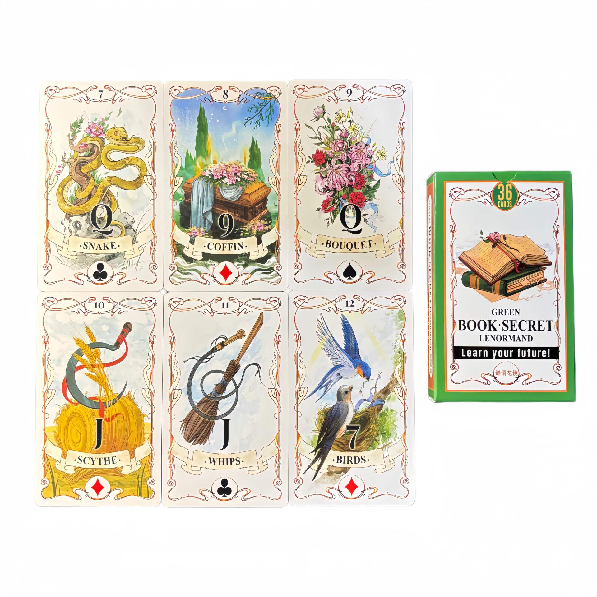 36PCs Green Book Secret Lenorm - огляд і ціна Board Game Yearbook
